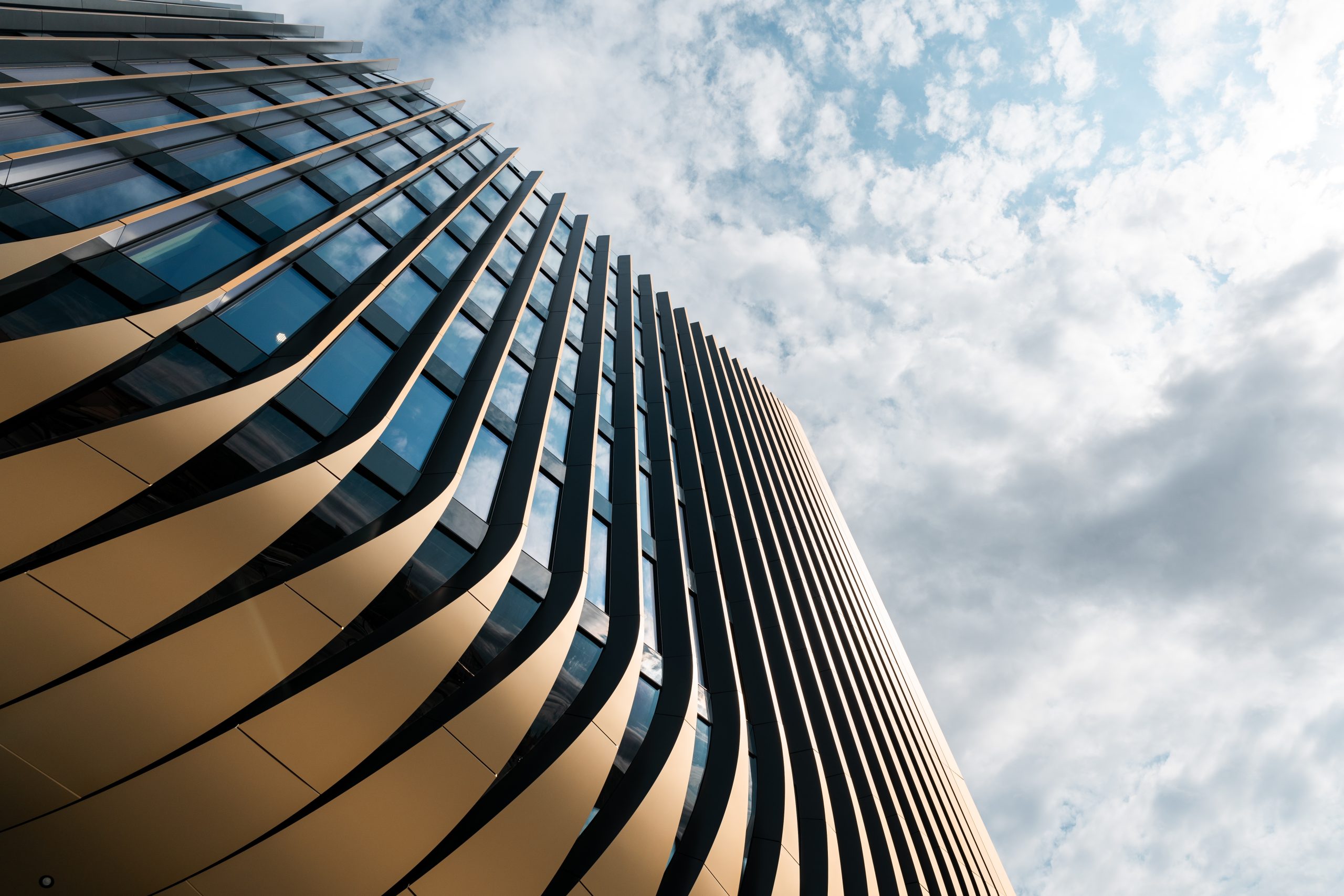 Low angle view of modern architecture building