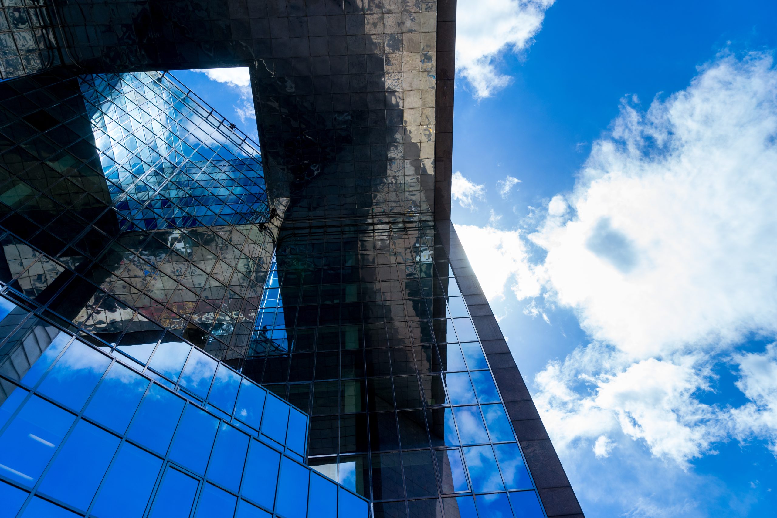 Glass skyscraper on a sunny day